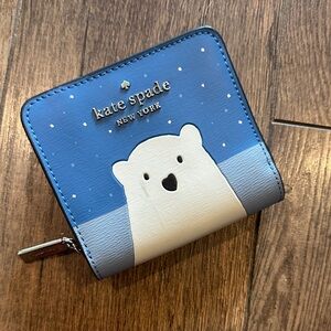 Kate Spade Blue and White Polar Bear Wallet